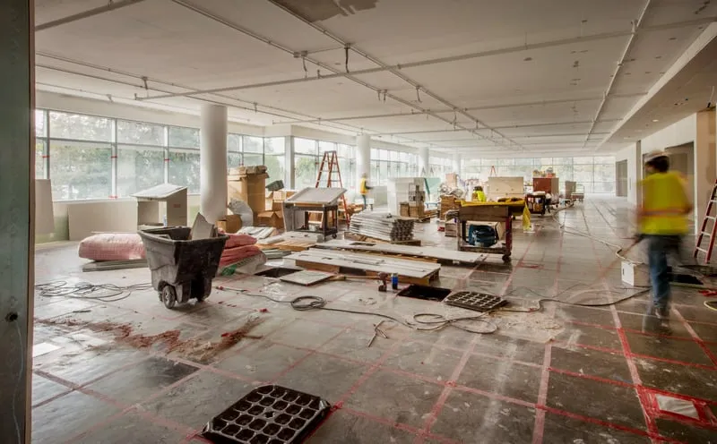 Newly built commercial interior ready for final construction cleaning